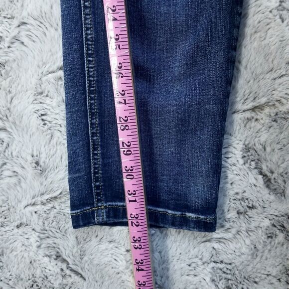 ZLZ Denim Jeans Mens 34x32 Blue Distressed Slim Straight Dark Wash Denim - Picture 6 of 12